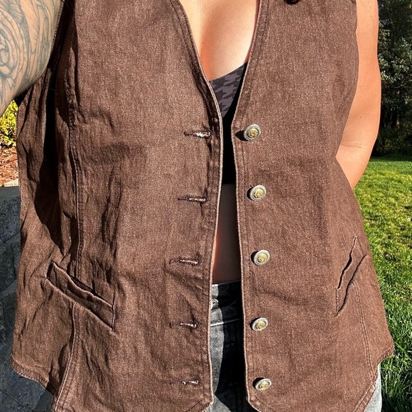 Women's Brown Vest - Picture 2 of 2
